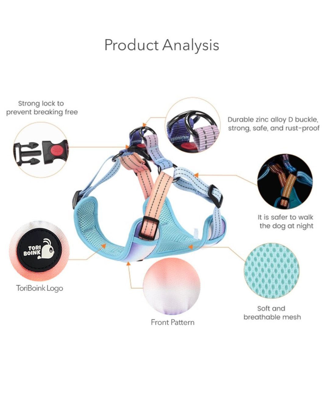 Tori Boink® Step-In Harness – Sunset Gradient