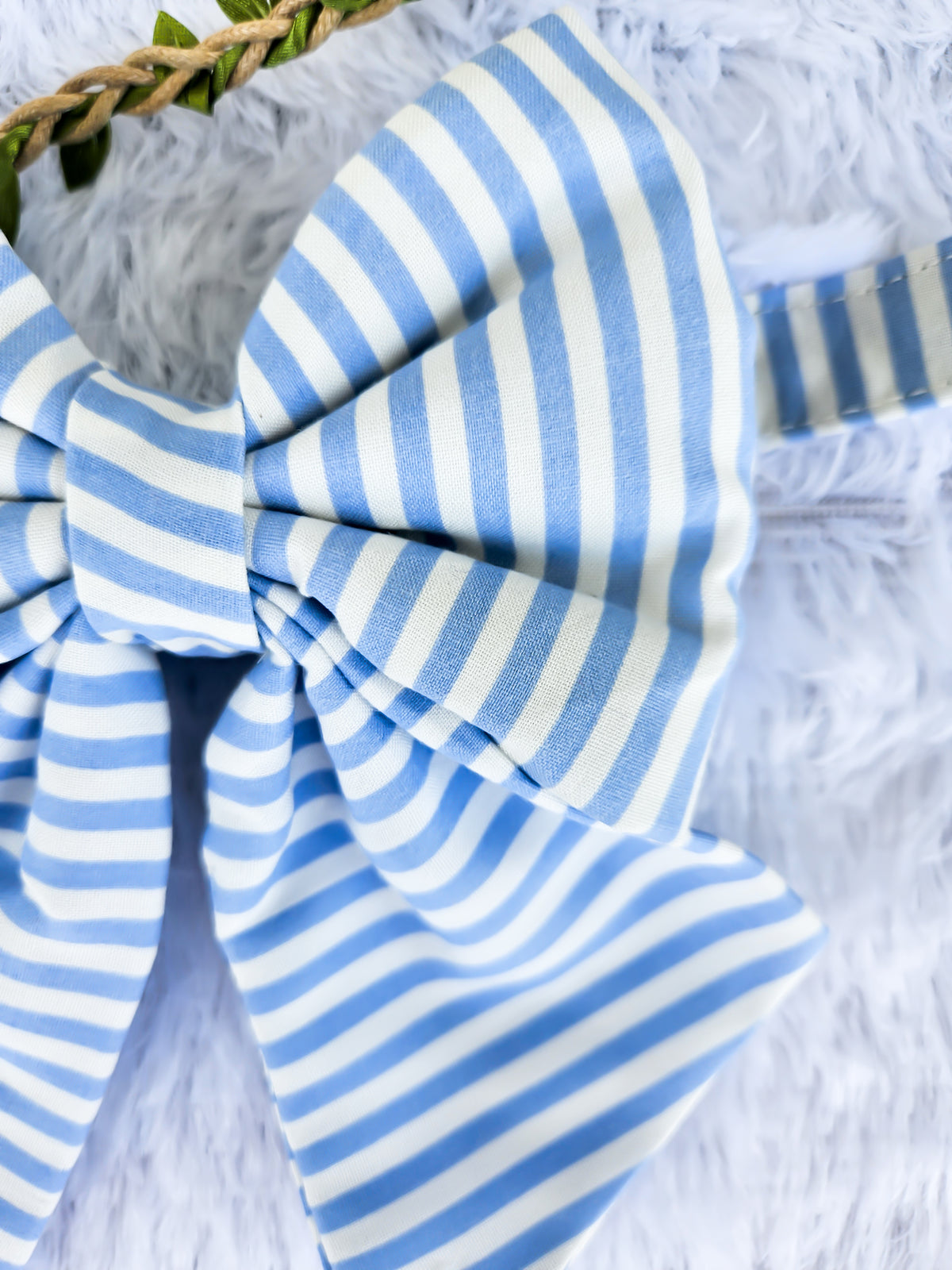 Blue Striped Sailor Bow Tie