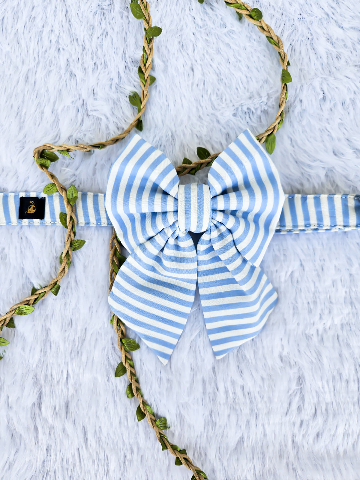 Blue Striped Sailor Bow Tie