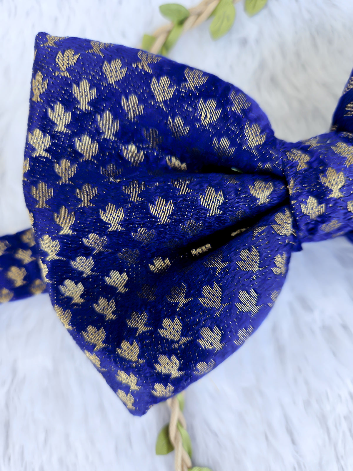Regal Royal Blue Brocade Bowtie