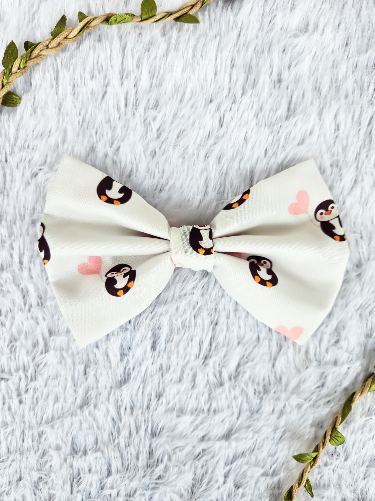 Penguin Hearts Bow