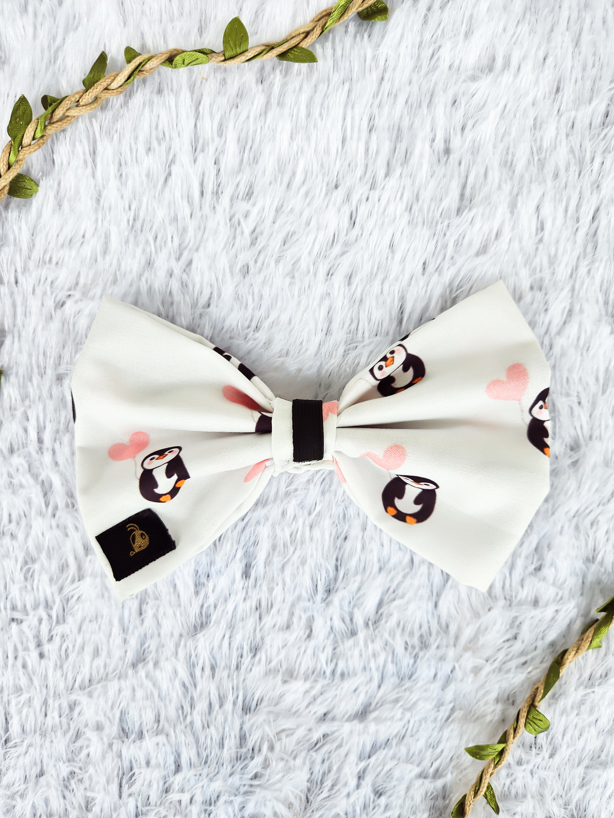 Penguin Hearts Bow