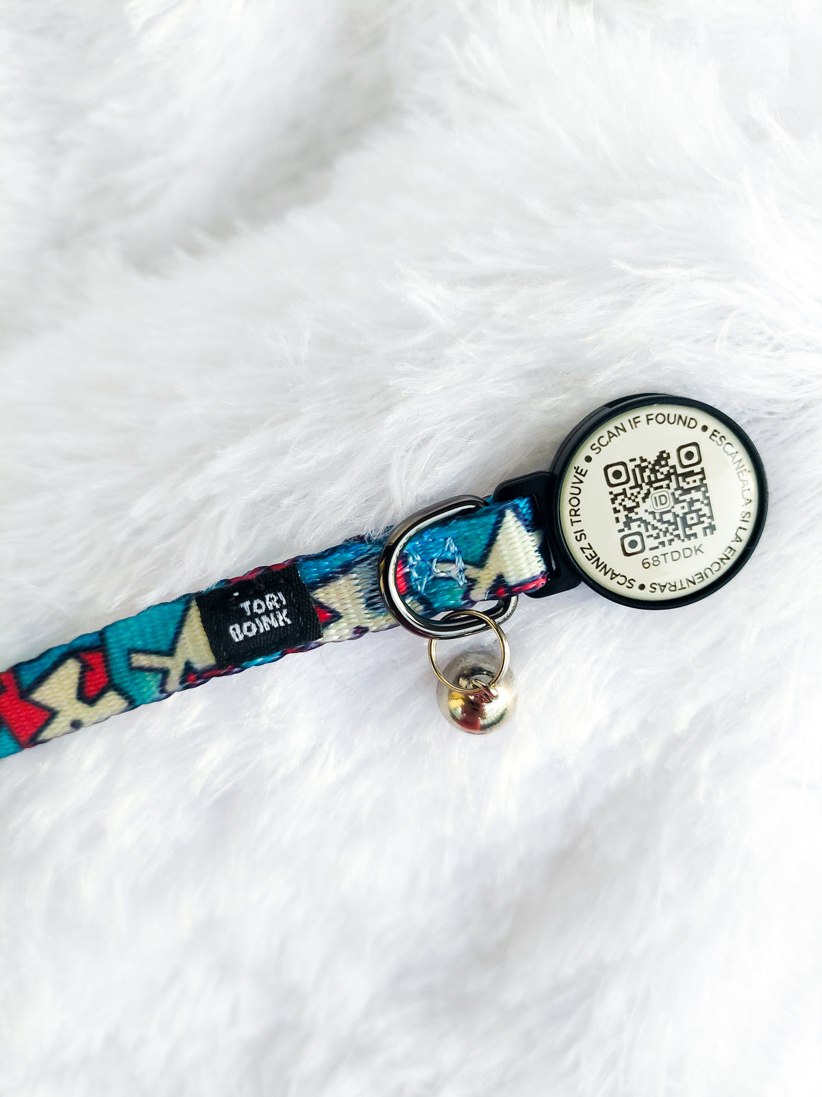 Tori Boink® QR Tag Cat Collar Print