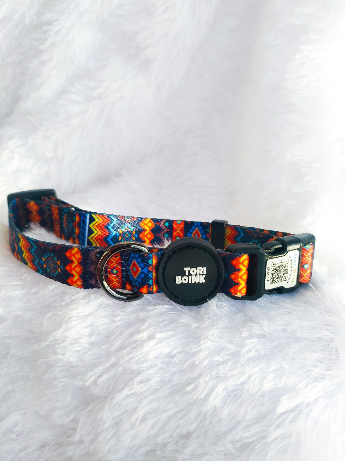 Tori Boink® Smart QR Collar – Classic Blue Plaid