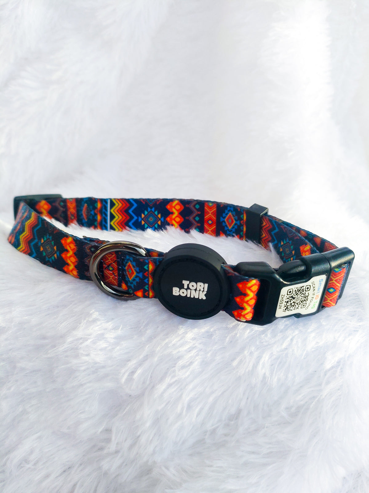 Tori Boink® Smart QR Collar – Classic Blue Plaid