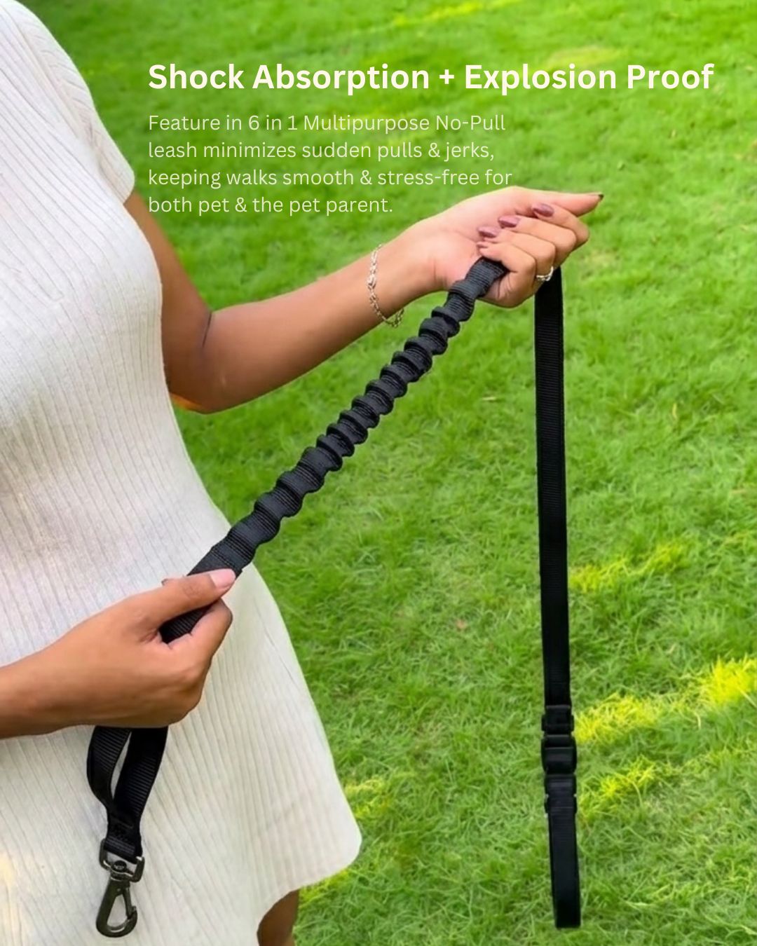 Tori Boink® 6 In 1 Multi-Purpose No-Pull Leash Black