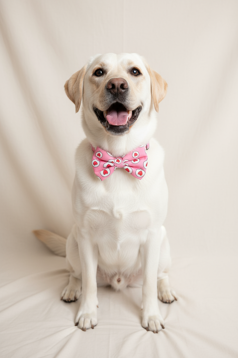 Rosy Hearts Bow Tie