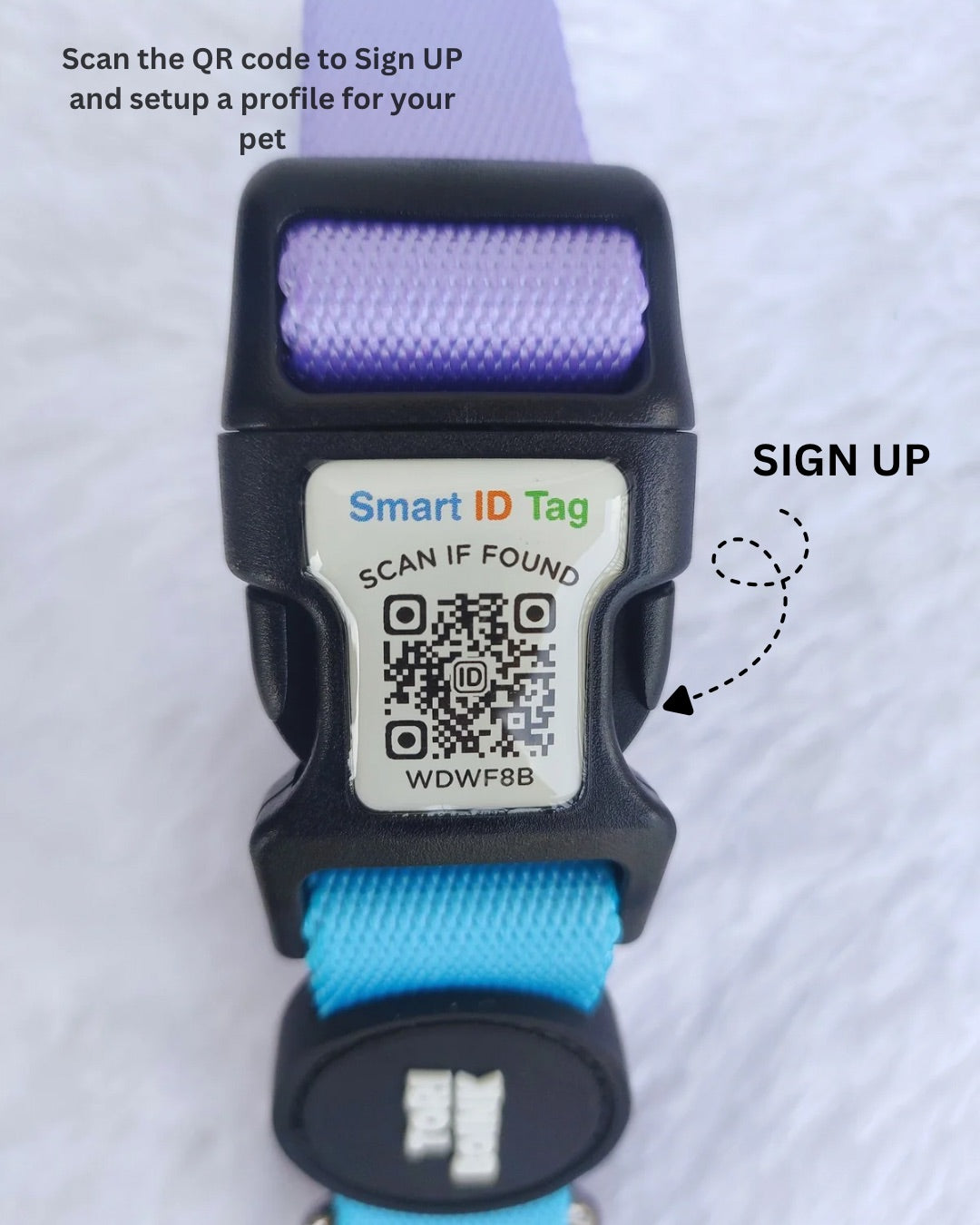 Tori Boink® Smart QR Collar – Blue-Pink Gradient