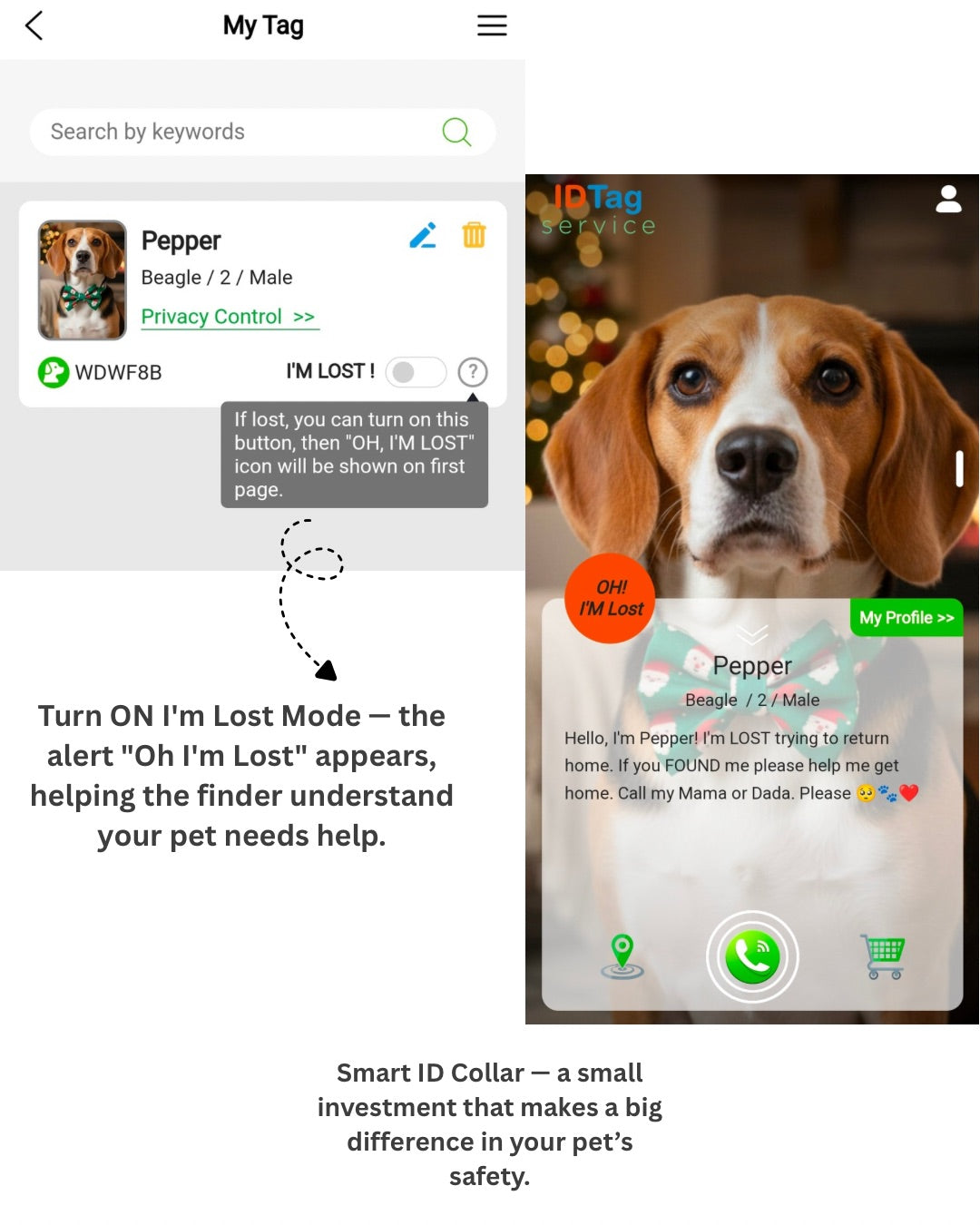 Tori Boink® Smart QR Collar – Blue-Pink Gradient