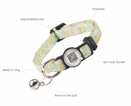 Tori Boink® QR Tag Cat Collar Print