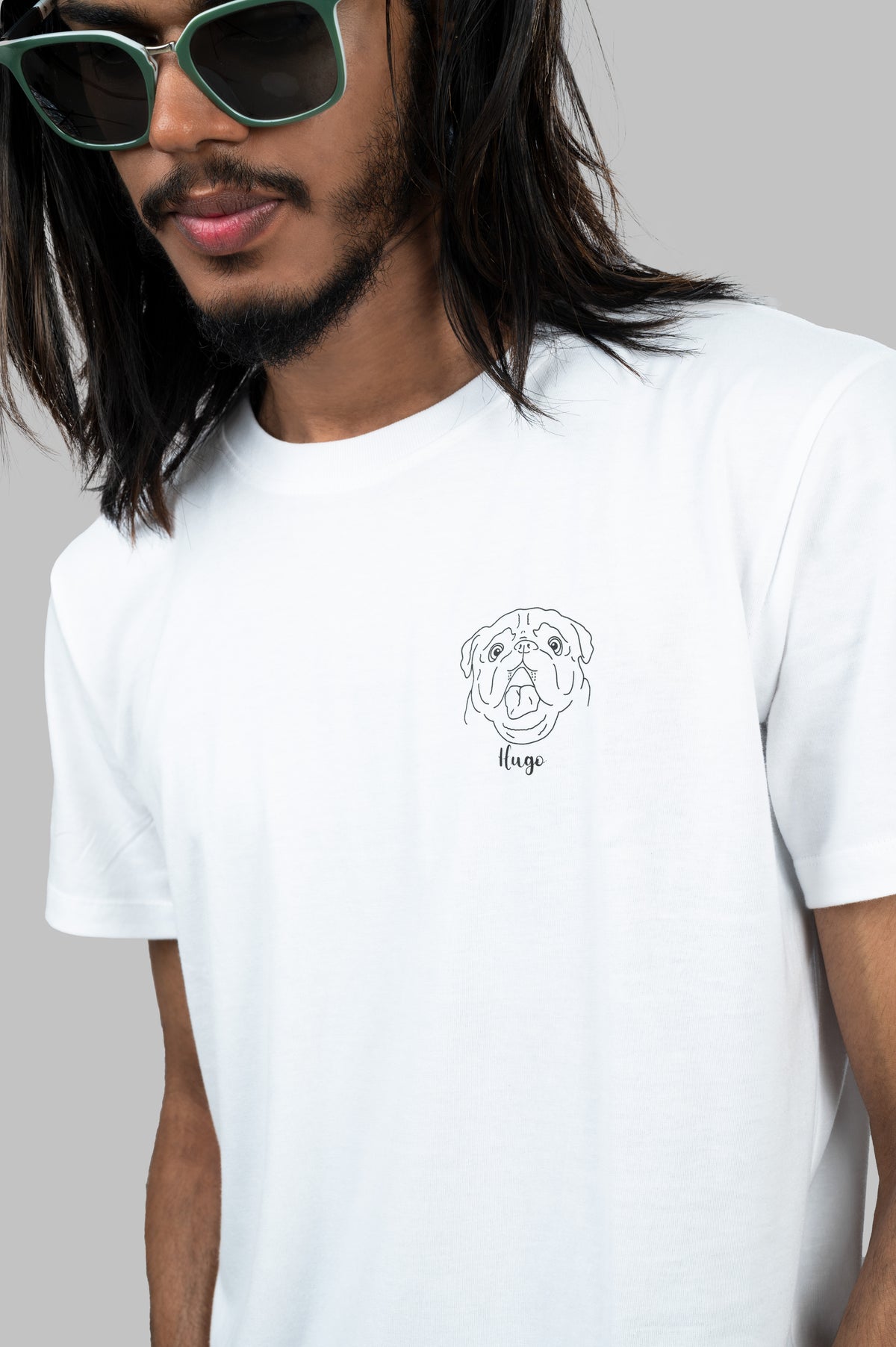 Custom Unisex Tee - Pet's Face Pocket Print